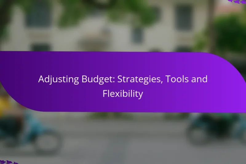 Adjusting Budget: Strategies, Tools and Flexibility