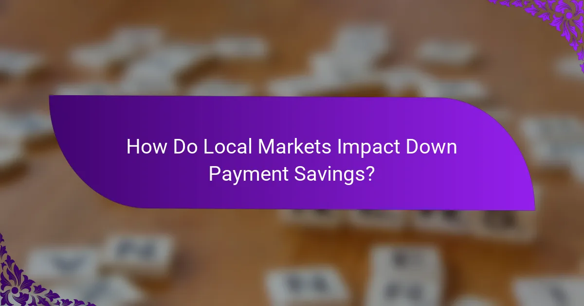 How Do Local Markets Impact Down Payment Savings?